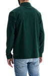 Boss men's long sleeve slim fit cotton polo green