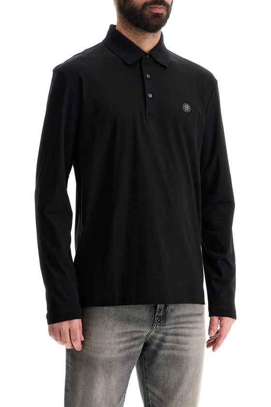 Boss black long sleeve cotton polo