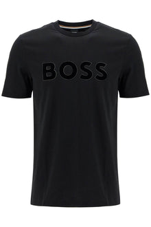  Boss flocked logo t-shirt with