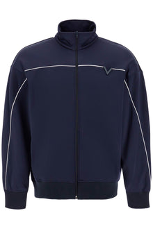  Valentino Garavani metallic v-detail sports sweatshirt