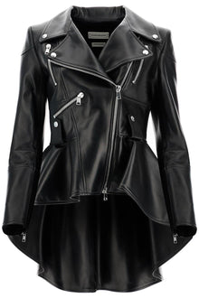  Alexander Mcqueen peplum leather biker jacket