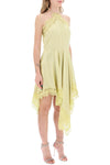 Stella McCartney asymmetric satin dress with lace detail