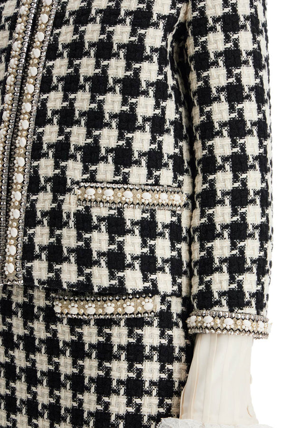 Valentino Garavani embroidered jacket in damier light tweed