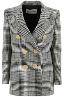  Valentino Garavani double-breasted pied de poule wool bl