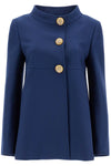 Valentino Garavani slim indigo silk jacket with golden buttons