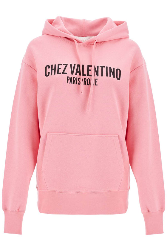 Valentino Garavani pink cotton hoodie with kangaroo pocket