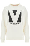 Valentino Garavani ivory cotton sweatshirt with bold stylized logo