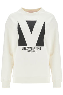  Valentino Garavani ivory cotton sweatshirt with bold stylized logo