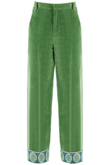  Valentino Garavani velvet pants with jacquard border