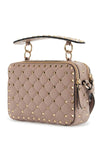 Valentino Garavani quilted poudré shoulder bag with golden studs