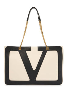  Valentino Garavani large white chain tote bag