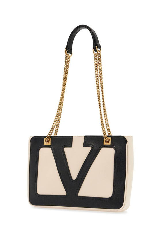 Valentino Garavani small bicolor tote with mixed handles