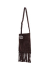 Valentino Garavani medium dark brown suede fringe crossbody bag