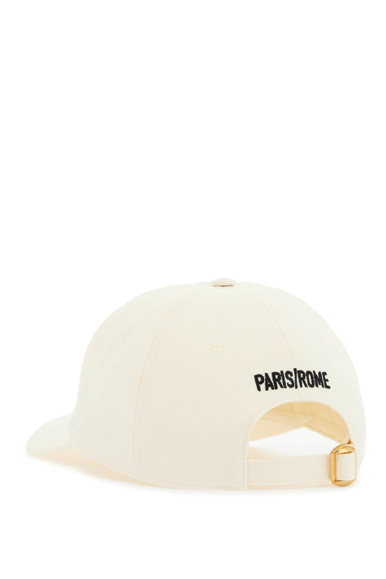 Valentino Garavani ivory cotton baseball cap with adjustable embroidered logo