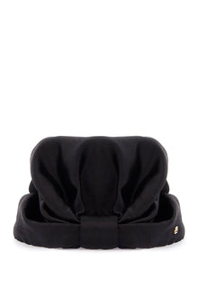  Valentino Garavani black silk turban with golden details and v logo