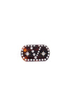 Valentino Garavani tortoiseshell green hair clip with crystals and gold details