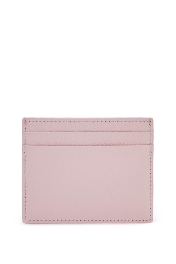 Valentino Garavani compact leather wallet in rose quartz with card slots