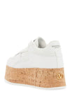 Valentino Garavani sneaker with cork sole and white leather perforated details