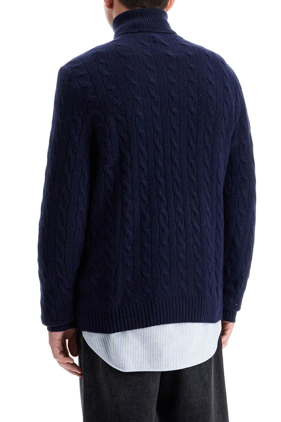 Polo Ralph Lauren high-neck wool and cashmere cable-knit pullover sweater