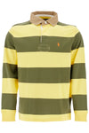 Polo Ralph Lauren olive green and yellow striped cotton polo