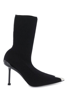  Alexander Mcqueen knit slash ankle boots