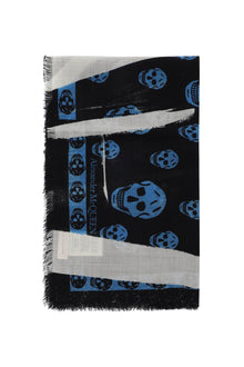  Alexander Mcqueen slashed skull scarf