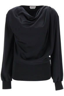  Alexander Mcqueen draped blouse in satin