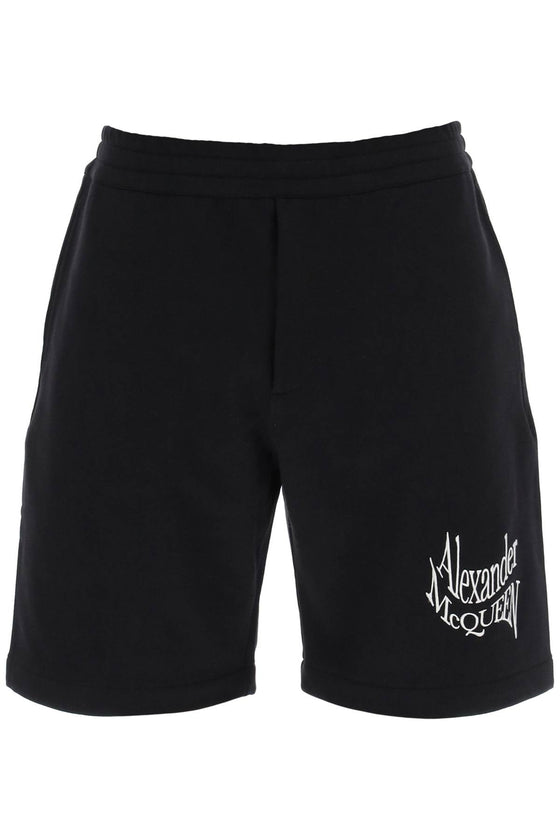 Alexander Mcqueen warped logo sweat shorts