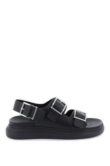  Alexander Mcqueen leather sandals with maxi buckles