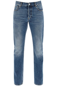  Alexander Mcqueen straight leg jeans with faux pocket on the back.