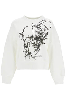  Alexander Mcqueen boxy cherry blossom skull sweat