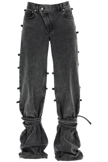  Alexander Mcqueen baggy jeans with knotted detail