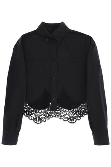  Burberry cropped shirt with macrame lace insert