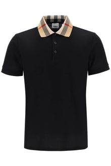  Burberry cody polo shirt with check collar