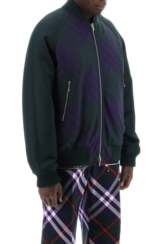 Burberry check reversible bomber jacket