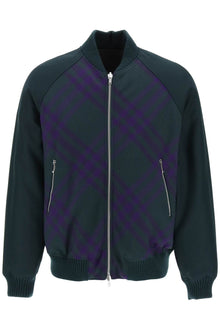  Burberry check reversible bomber jacket