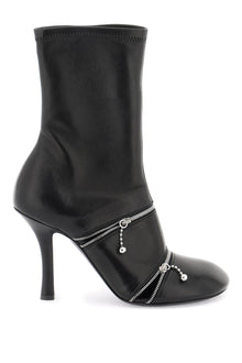  Burberry leather peep ankle boots