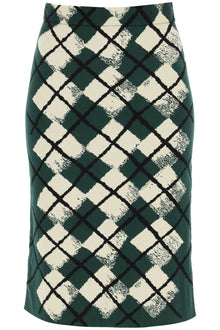  Burberry "knitted diamond pattern midi skirt