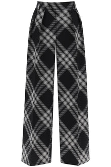  Burberry double pleated checkered palazzo pants