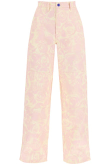  Burberry "rose print canvas workwear pants"