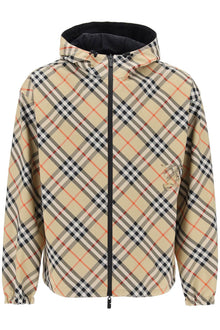  Burberry reversible check hooded jacket with