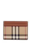 Burberry sandon dfc wallet in beige brown leather and tartan