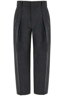  Burberry wide woolen checked trousers