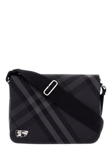  Burberry ered  checkered nylon messenger bag with