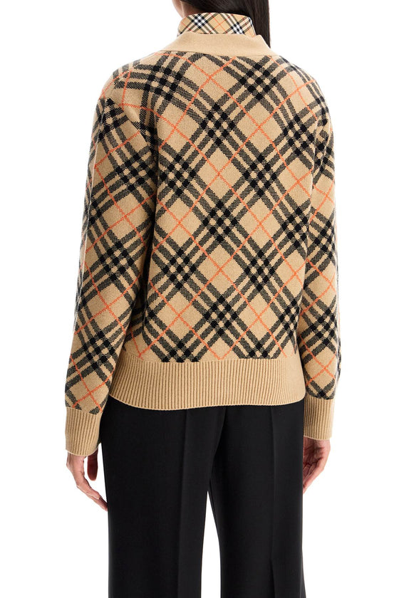 Burberry ered cashmere boxy cardigan with