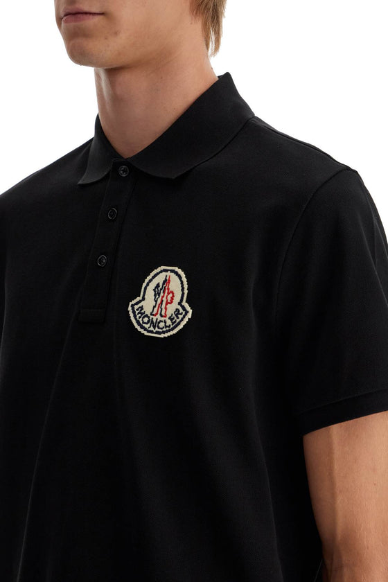 Moncler pixel effect logo polo shirt