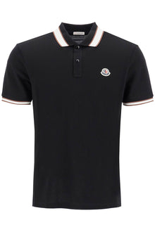  Moncler striped polo shirt with detailed accents