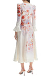 Zimmermann white floral linen midi dress ciara