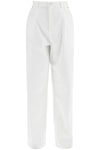 Moschino white cotton wide leg trousers