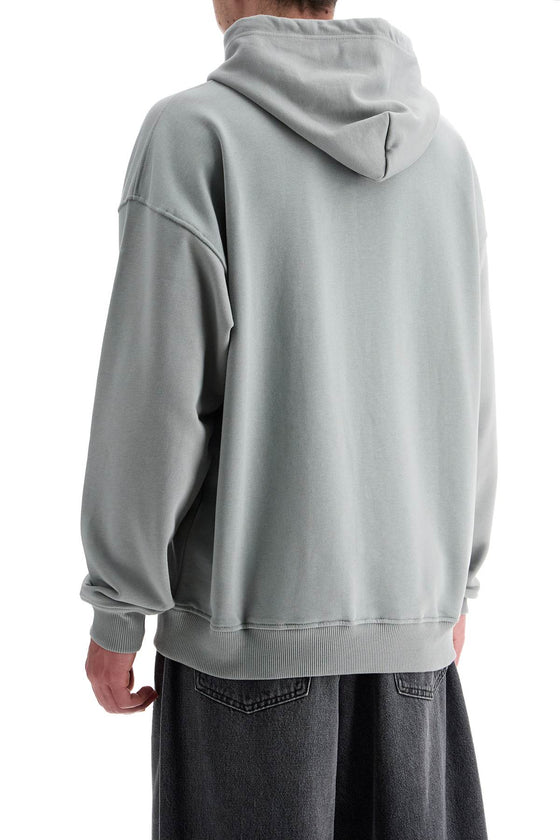 Diesel men's grey cotton hoodie with kangaroo pocket